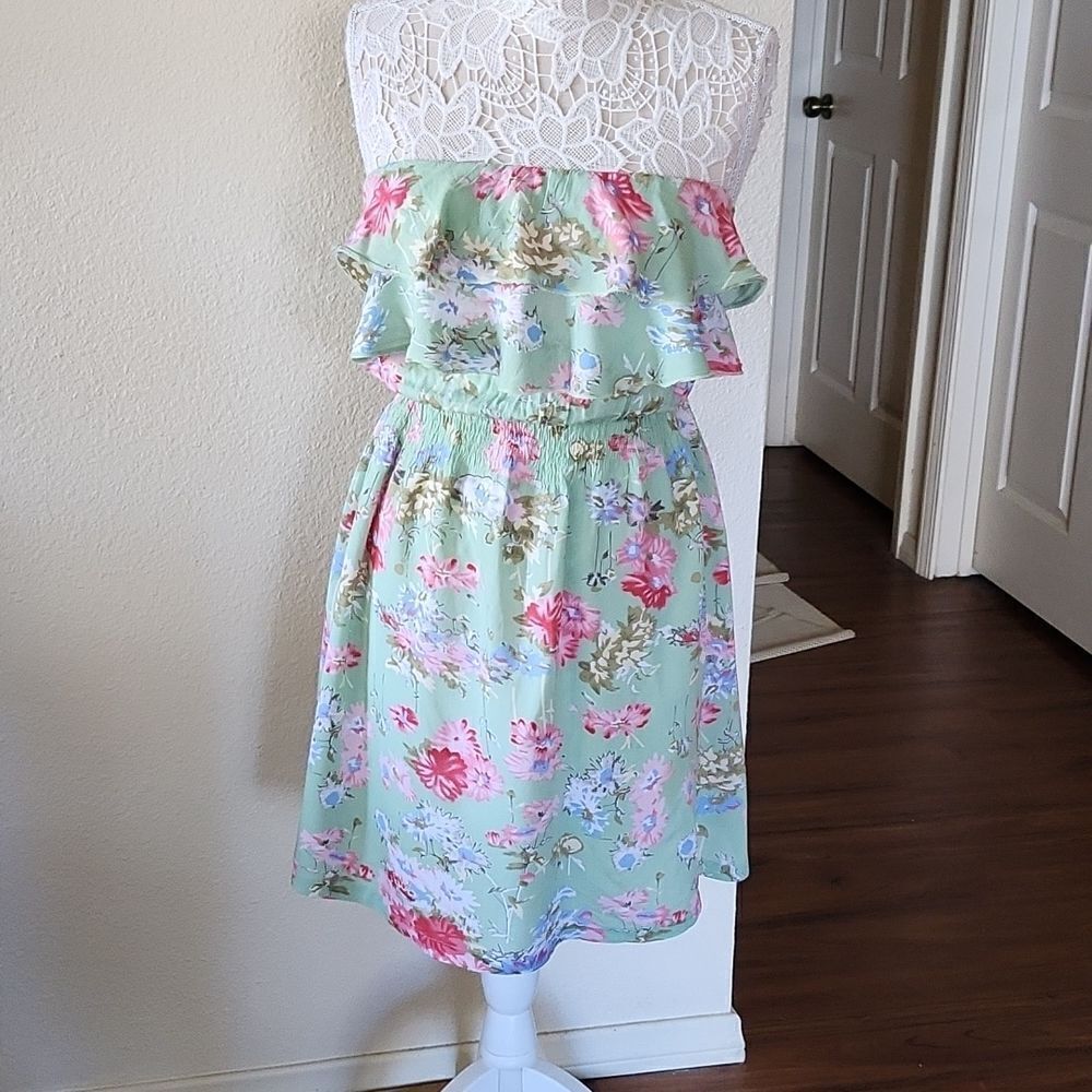Elan Strapless Summer Vibes Dress Resort Wear Coquette Boho Romantic Size Small